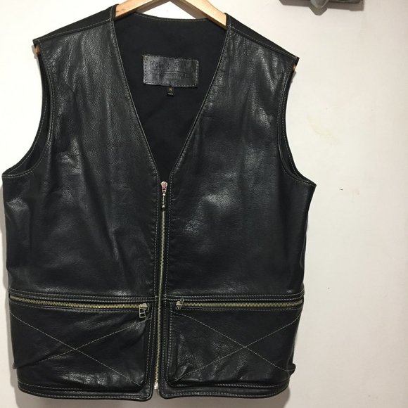 VINTAGE PLAIN & SIMPLE LEATHER VESTS SIZE M - Picture 4 of 8